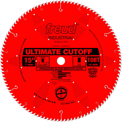 Lames de scie industrielle TCS - finition et coupe en travers, 15", 108 dents, Pour Bois Sécurité Médic