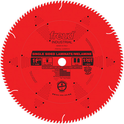 Lames de scie industrielle TCS pour panneaux de particules, 16", 128 dents, Pour Stratifi&eacute; Sécurité Médic