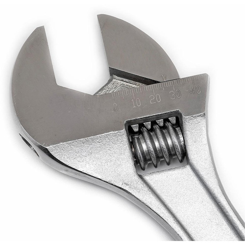 Adjustable Tapered Handle Wrench - Carded, 15" L, 1-11/16"/43 mm Max Width, Chrome/Polished Sécurité Médic