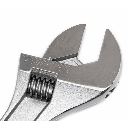 Adjustable Tapered Handle Wrench - Carded, 18" L, 2-1/16"/53 mm Max Width, Chrome/Polished Sécurité Médic