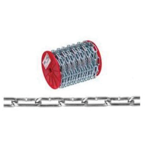 Straight Link Coil Chain, Low Carbon Steel, #4 x 100' (30.4 m) L, 205 lbs. (0.1025 tons) Load Capacity Sécurité Médic