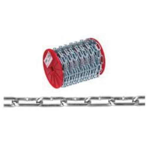 Straight Link Coil Chain, Low Carbon Steel, 2/0 x 120' (36.6 m) L, 520 lbs. (0.26 tons) Load Capacity Sécurité Médic