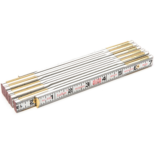 R&egrave;gle de maçon Red End, 6' lo, Bois, Graduations de 1/16" Sécurité Médic
