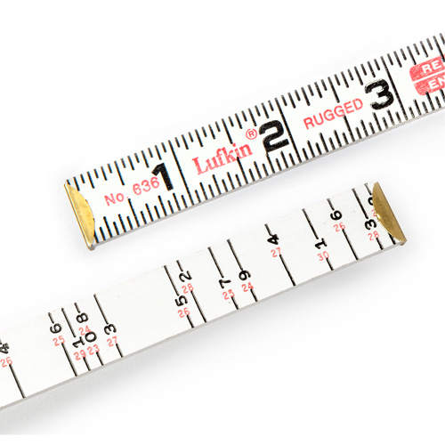 R&egrave;gle de maçon Red End, 6' lo, Bois, Graduations de 1/16" Sécurité Médic