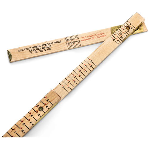 Red End&reg; Oversized Brick Mason Rule, 6' L, Wood, 1/16" Graduations Sécurité Médic