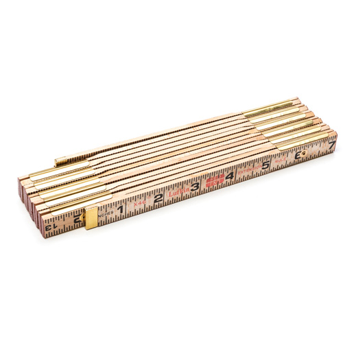 R&egrave;gle Red End avec deux rallonges de r&egrave;gle &agrave; glissi&egrave;re de 6", 6' lo, Bois, Graduations de 1/16" Sécurité Médic