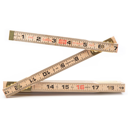 R&egrave;gle Red End avec deux rallonges de r&egrave;gle &agrave; glissi&egrave;re de 6", 6' lo, Bois, Graduations de 1/16" Sécurité Médic