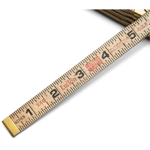 Folding Rule, 6' L, Wood, 1/16" Graduations Sécurité Médic