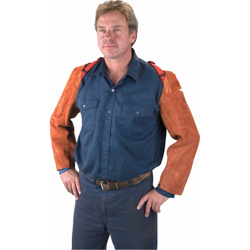 Leather Sleeves, 23" L, Lava Brown Sécurité Médic