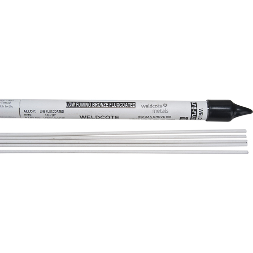 36" Cut Length TIG Rods, 3/32", Low Fuming Bronze-flux coated Sécurité Médic