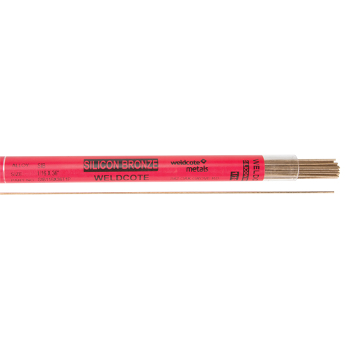 36" Cut Length TIG Rods, 1/16", Silicone Bronze Sécurité Médic