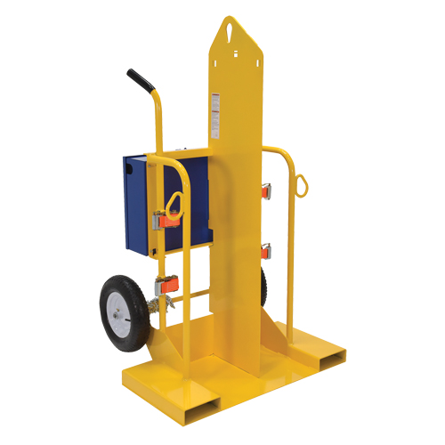 Welding Cylinder Torch Cart, Pneumatic Wheels, 24" W x 19-1/2" L Base, 500 lbs. Sécurité Médic