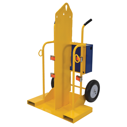 Welding Cylinder Torch Cart, Pneumatic Wheels, 24" W x 19-1/2" L Base, 500 lbs. Sécurité Médic