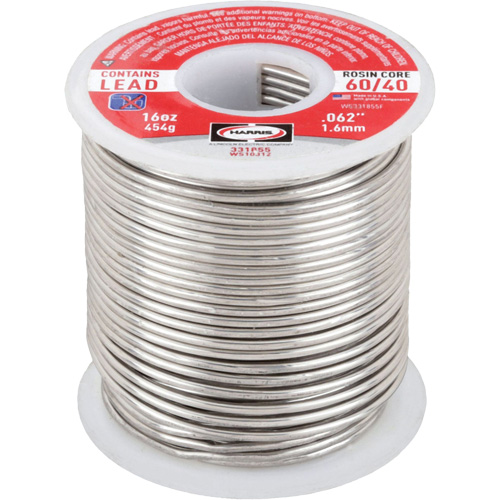 60/40 Leaded Rosin Core Solder, Lead-Based, 60% Tin 40% Lead, Rosin Core, 1/16" Dia. Sécurité Médic