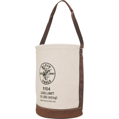 Seau avec fond en cuir, 17" h, Toile, Beige Sécurité Médic