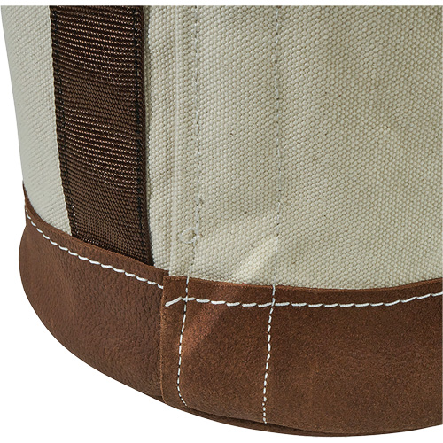 Sceau &agrave; fond en cuir, 17" h, Toile, Blanc Sécurité Médic