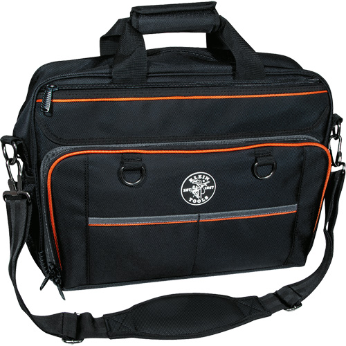 Tradesman Pro Tech Bag with Laptop Pocket, Polyester, 22 Pockets, Black/Orange Sécurité Médic