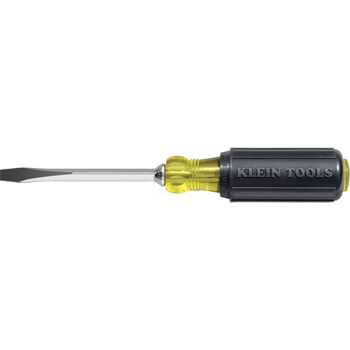 Heavy-Duty Slot Keystone Screwdriver, 1/4", 8-11/32" L, Cushion Grip Handle Sécurité Médic
