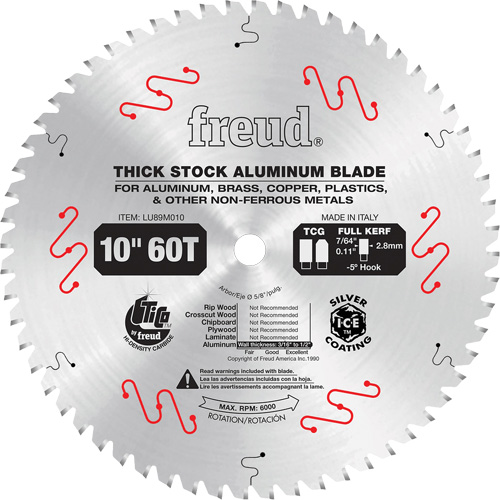 Lames de scie industrielle, 10", 72 dents, Pour Non ferreux Sécurité Médic