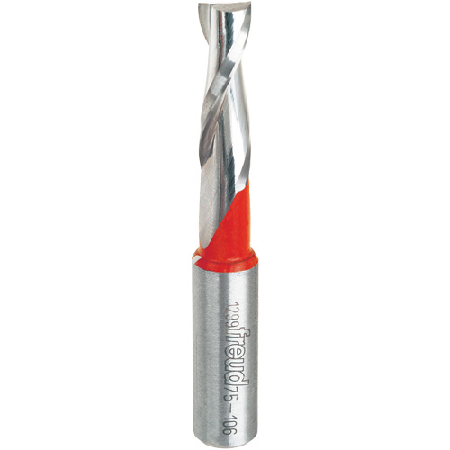 Up Spiral Router Bit, 3/8" Dia., 1-1/4" Carbide Height, 3" L, 1/2" Shank Sécurité Médic