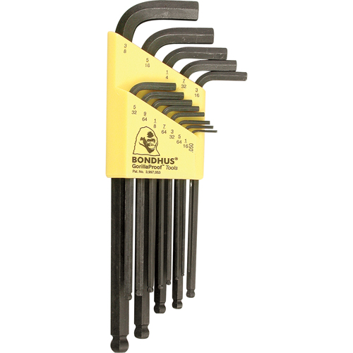 Balldrive L-Style Hex Key Set, 13 Pcs. Sécurité Médic