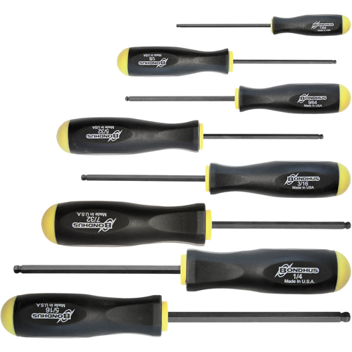 Ball Driver Screwdriver Sets - SAE, 8 Pcs. Sécurité Médic