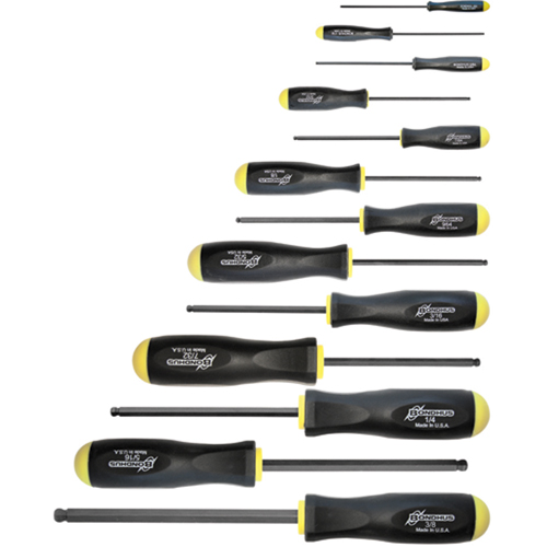 Ball Driver Screwdriver Sets - SAE, 13 Pcs. Sécurité Médic