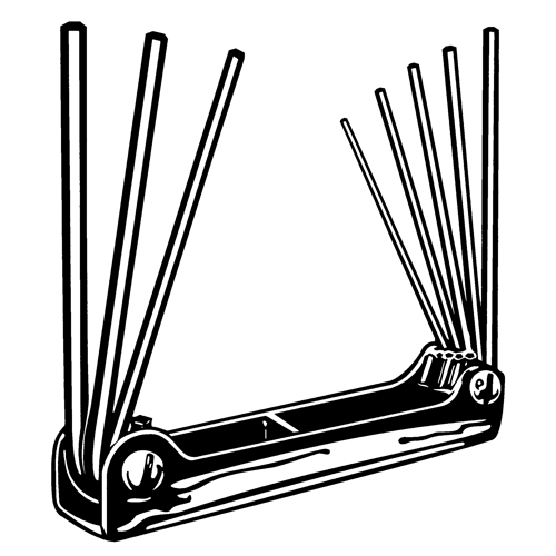 Folding Hex Key Set, 8 Pcs. Sécurité Médic