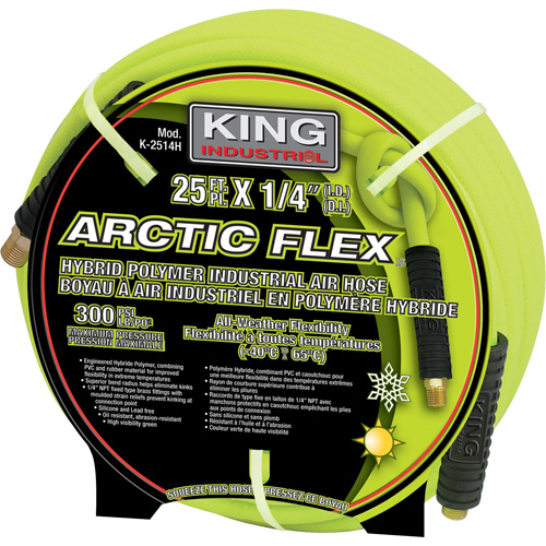 25' Hybrid Polymer Industrial Air Hose Sécurité Médic