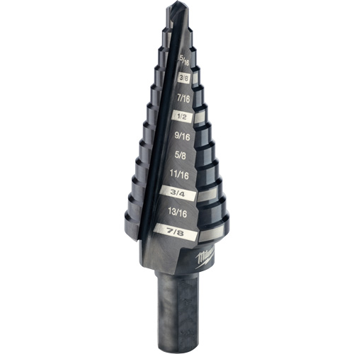 Foret &eacute;tag&eacute; no 4, 3/16" - 7/8", Incr&eacute;ments de 1/16", Acier rapide Sécurité Médic