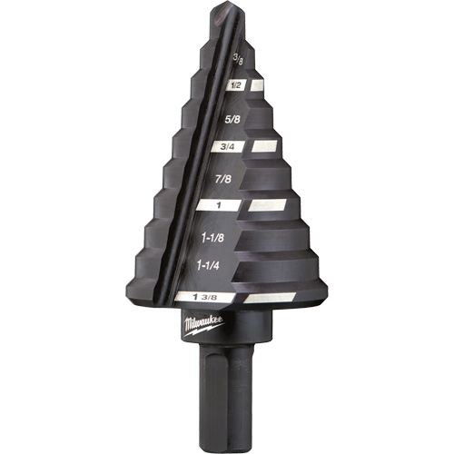 Foret &eacute;tag&eacute; no 5, 1/4" - 1-3/8", Incr&eacute;ments de 1/8", Acier rapide Sécurité Médic