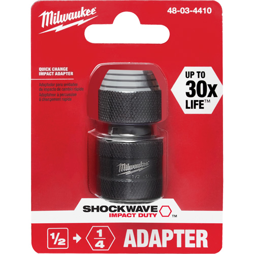 Adaptateur de douille carr&eacute;e &agrave; hexagonale pour tournevis &agrave; percussion Shockwave, Chocs, Prise 1/4", Douille 1/2", 1,875" lo Sécurité Médic
