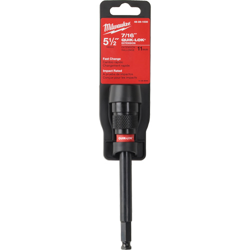 Quik-Lok Impact Drill Bit Extension, 7/16" Max. Diameter, 5-1/2" Length, 7/16" Shank Sécurité Médic