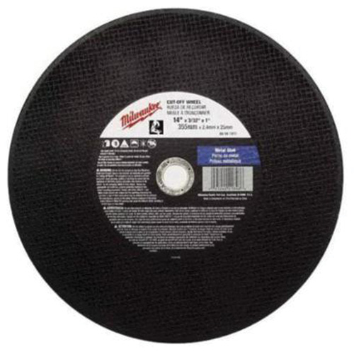 High Speed Cut-Off Wheel, 12" x 1/8", 1" Arbor, Type 1, Aluminum Oxide, 4365 RPM Sécurité Médic