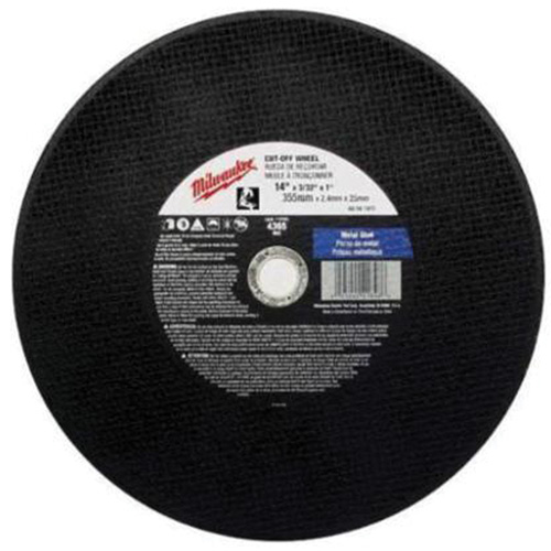 General Purpose Cut-Off Wheels, 14" x 3/32", 1" Arbor, Type 1, Aluminum Oxide, 4365 RPM Sécurité Médic
