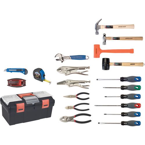 Essential Tool Set with Plastic Tool Box, 28 Pieces Sécurité Médic