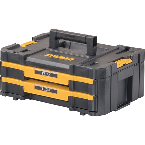TSTAK&reg; IV Tool Box with Double Shallow Drawers, 16-1/4" x 12-1/4" x 6-3/8", Black Sécurité Médic