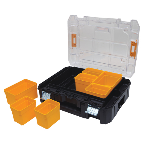 TSTAK&reg; V Organizer with Clear Lid, 17-1/4" x 13" x 6", Black Sécurité Médic