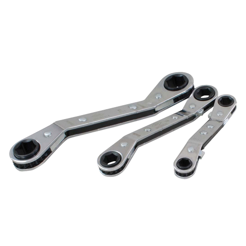 Offset Wrench Set, Ratcheting Box, 3 Pieces, Metric Sécurité Médic