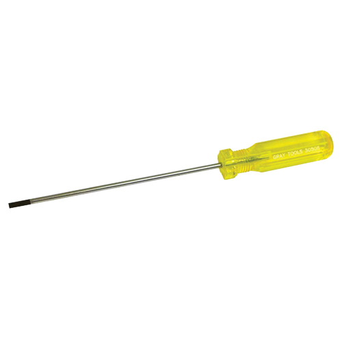 Electrician's Slotted Screwdriver, 5/32" Tip, Round, 9-1/2" L, Plastic Handle Sécurité Médic