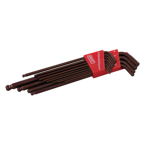Extra Long Arm Ball Hex Key Set, 13 Pcs., Imperial Sécurité Médic