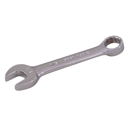 Stubby Combination Wrench, 12 Point, 1/4", Chrome Finish Sécurité Médic