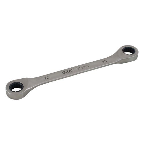Double Box End Gear Ratcheting Wrench, 12 Point, 12 mm x 13 mm, Plain Finish Sécurité Médic
