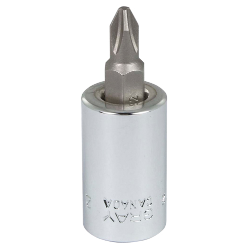 Head Socket, Phillips, #2 x 1.93" L, 3/8" Square Drive Drive Sécurité Médic