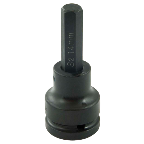 Bit Socket, Hex, 14 mm x 102 mm L, 3/4" Drive Sécurité Médic