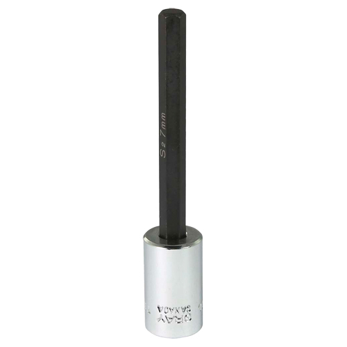 Extra Long Bit  Socket, 7 mm x 4" L, 3/8" Drive Sécurité Médic