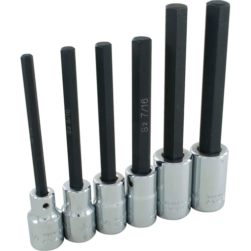 Hex Head Socket Set, Hex, 1/2" Drive, 6 Pcs Sécurité Médic