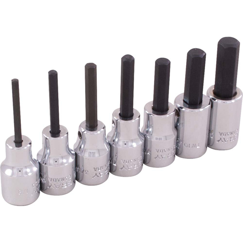 Hex Head Socket Set, Hex, 3/8" Drive, 7 Pcs Sécurité Médic