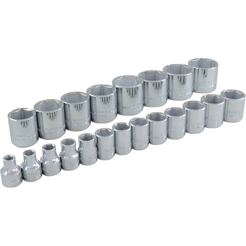 Socket Set, 21 Pcs, 3/8" Drive Size Sécurité Médic
