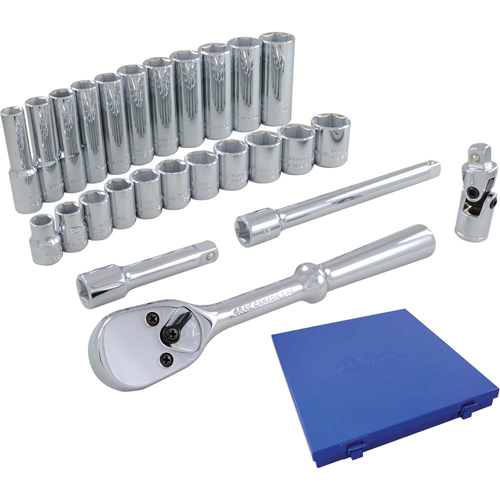 Socket & Attachment Set, 26 Pcs, 3/8" Drive Size, Deep Sécurité Médic